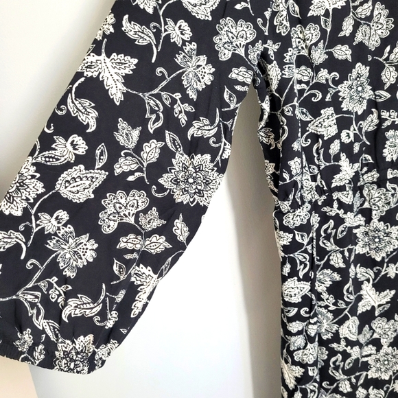 Old Navy Casual Dress Blk White Floral Jacobean Print Size xxl (1×) - Picture 2 of 11